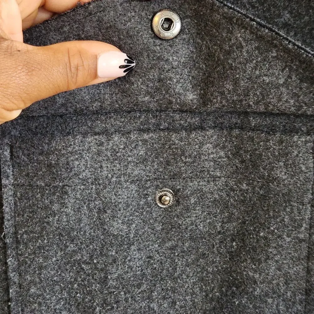 Banana Republic Shacket Sz M Dark Gray Shirt Soft Overshirt 4 Pocket Jacket